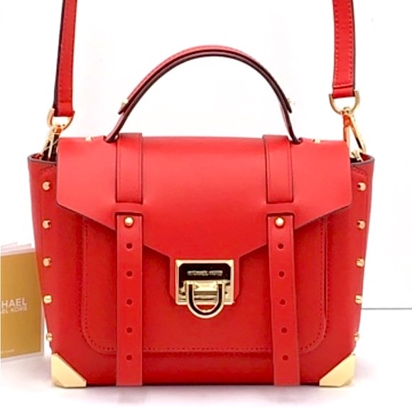 MICHAEL KORS MANHATTAN MEDIUM TOP HANDLE SATCHEL/SHOULDER/CROSSBODY FLAME COLOR - Picture 2 of 14